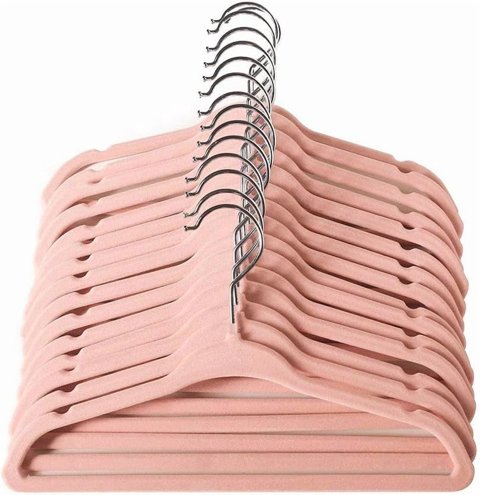 Baby Hangers, Childrens Hanger Kids Coat Hangers with Ultra Thin & Non-Slip Design 15 Pack (Light Pink)