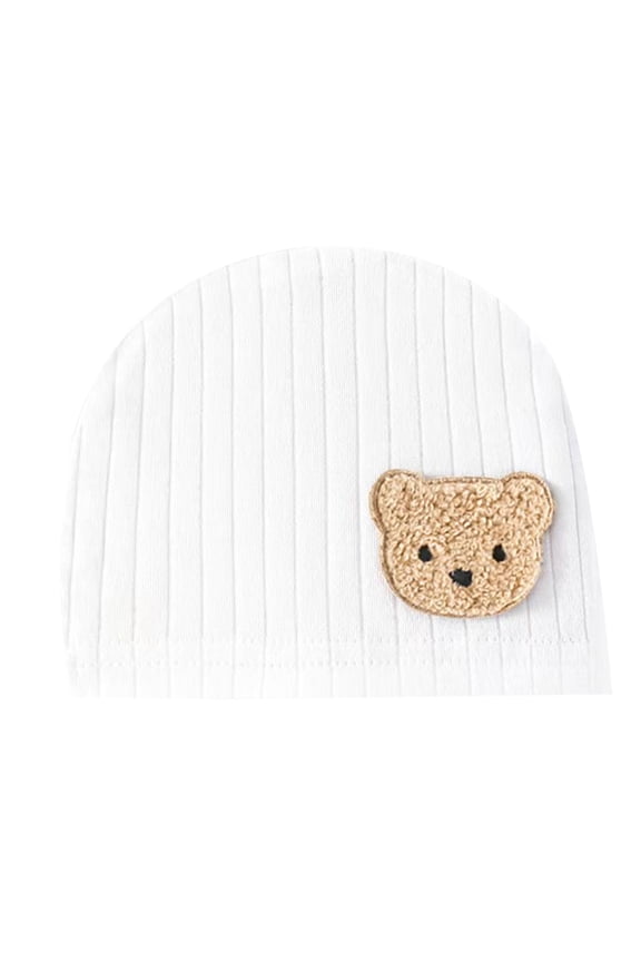 Baby Hat Beanies Caps with Cartoon Bear Pattern Boys Girls 0-3M Infant Cotton Skull Hat Newborns Shower Gift