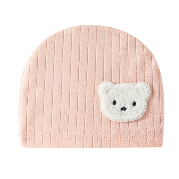 Baby Hat Beanies Caps with Cartoon Bear Pattern Boys Girls 0-3M Infant Cotton Skull Hat Newborns Shower Gift