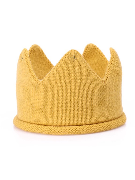 Baby Hat Knitted Crown Hat Toddler Autumn Party Hat Infant Breathable Headdress Cute Photo Props Headband Crown Bonnet