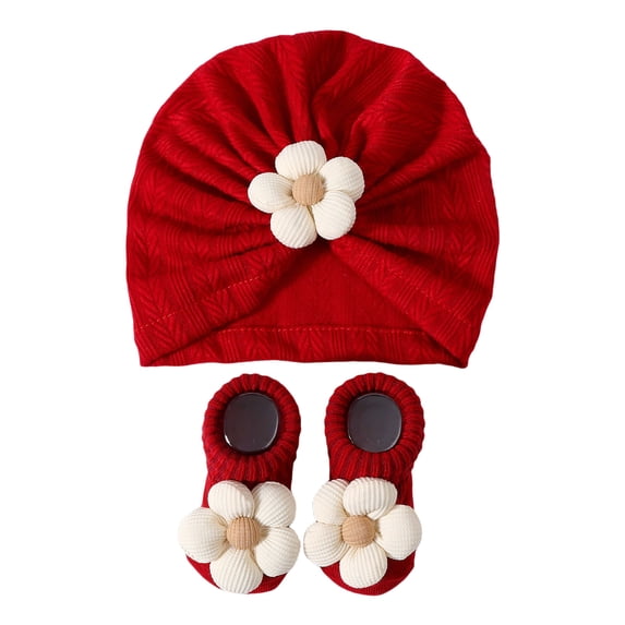 Baby Hat Sock Set Infant Hat & Sock Set Knitted Baby Hat & Socks Set Comfortable for Photoshoots & festival Gatherings