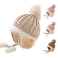 thumbnail image 1 of Baby Hat Winter Knitted with Ear Adorable Animal Design Cozy Lined Cap for Boys Girls Winter Work Hats for Men, 1 of 4
