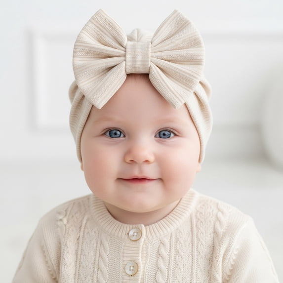 Baby Hat for Warm Winter Hat with Soft Bow for Everyday Casual Home Use Cozy Headwear for 0-24 Months