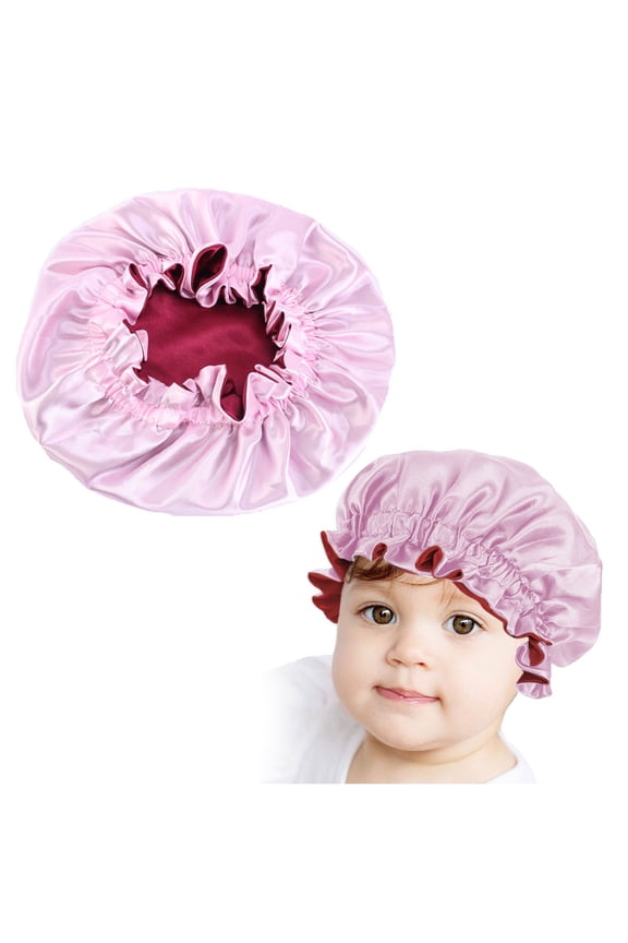 Baby Hats 6-12 Months Baby Satin Bonnet Sleep Cap for Infants,Soft, Stretchy, and Safe, Protects Baby Hair from Frizz & Breakage, Friction Bald Spots (Pink Leopard, 6-18M)