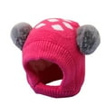 Baby Hats Kids Winter Pompom Hat Knitted Ski Hat Double Pom Cap for