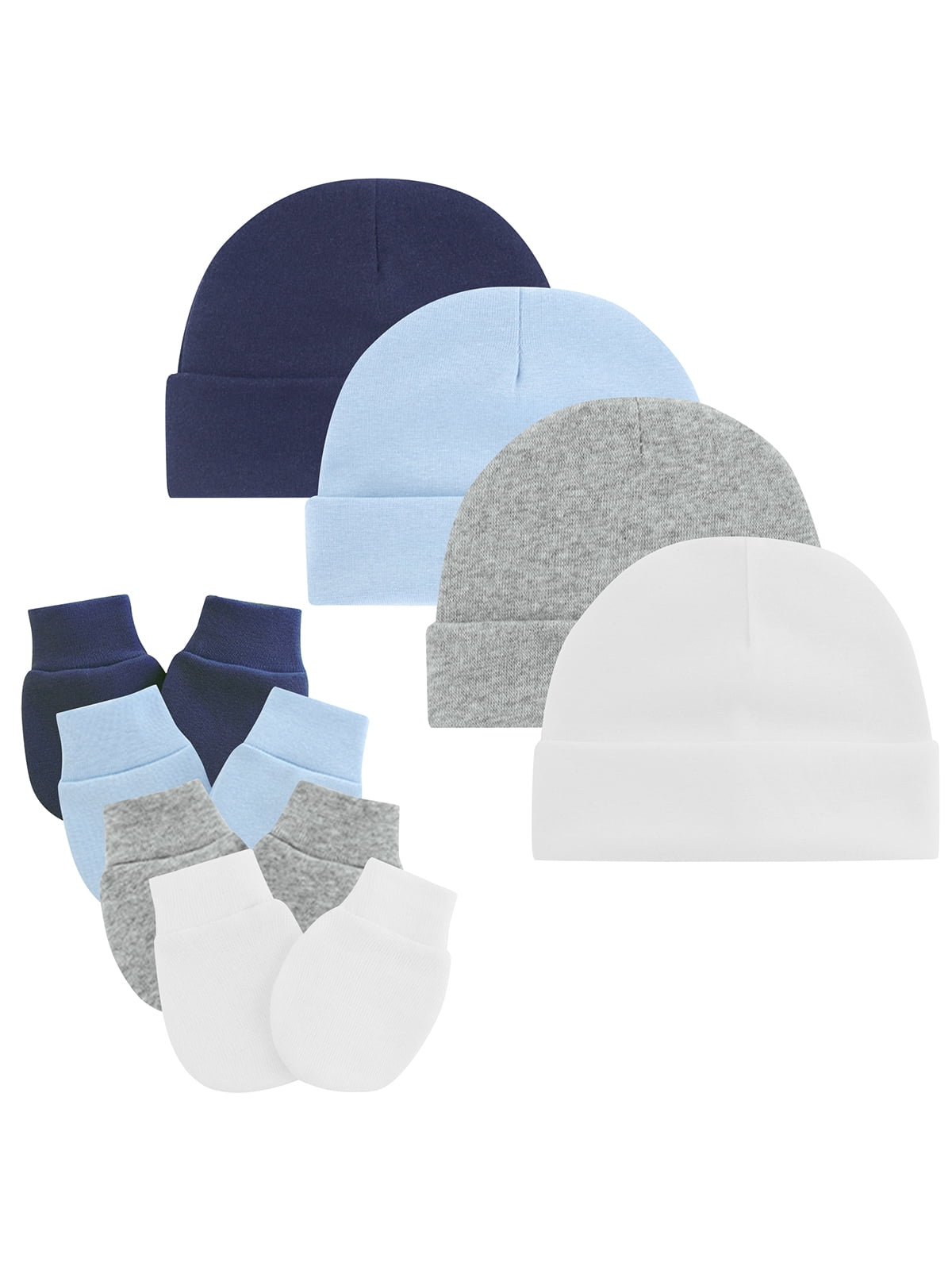 Baby Hats Mittens Set Newborn Cute Cotton Cap Baby No Scratch Gloves