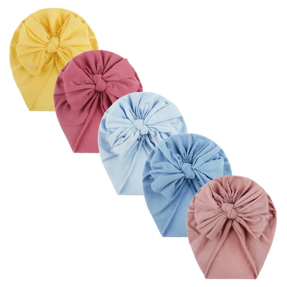 Baby Hats and Caps Accessories for Toddler Girls Stylish Knotted Headwear Set 5PCS Baby Care Items 5PCS