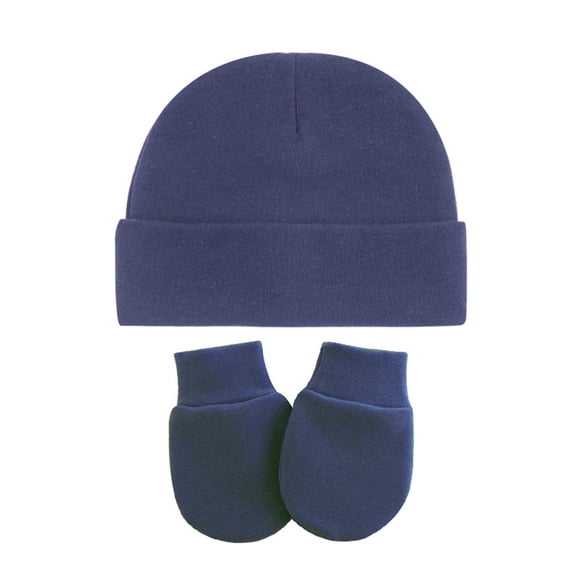 Baby Hats and Mittens Cotton Beanie Gloves No Scratch Set Hospital Hat for Boys Girls