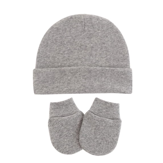 Baby Hats and Mittens Cotton Beanie Gloves No Scratch Set Hospital Hat for Boys Girls