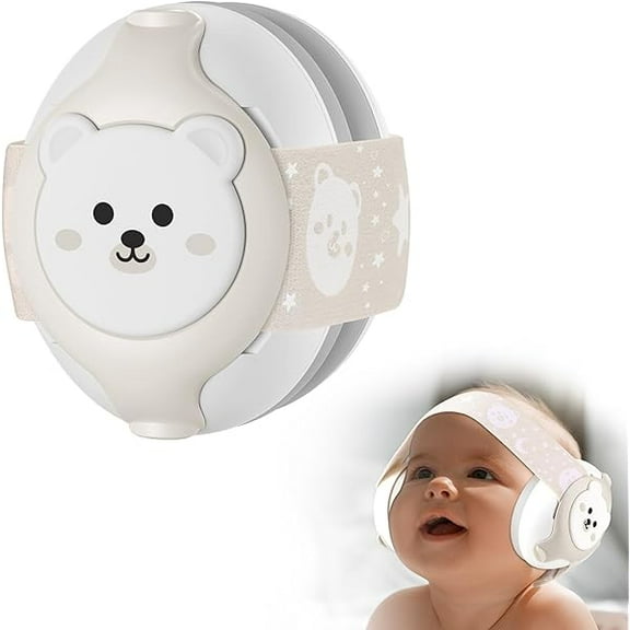 Baby Headphones - Infant Ear Protection for 0-36 Months, 25dB NRR Noise Cancelling Headphones with Little Bear Design, Travel Essentials for Airplane/Improves Sleep/Outdoor