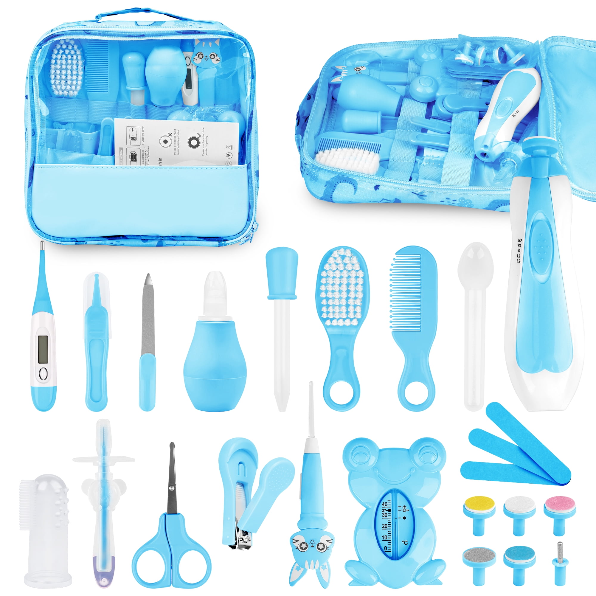 Walmart Black Friday Deals 2025 - Baby Healthcare and Grooming Kit, 25 in 1 Baby Electric Nail Trimmer Set Newborn Nursery Health Care Set for Newborn Infant Toddlers Baby Boys Girls Kids Haircut Tools,Blue Baby Grooming kit
