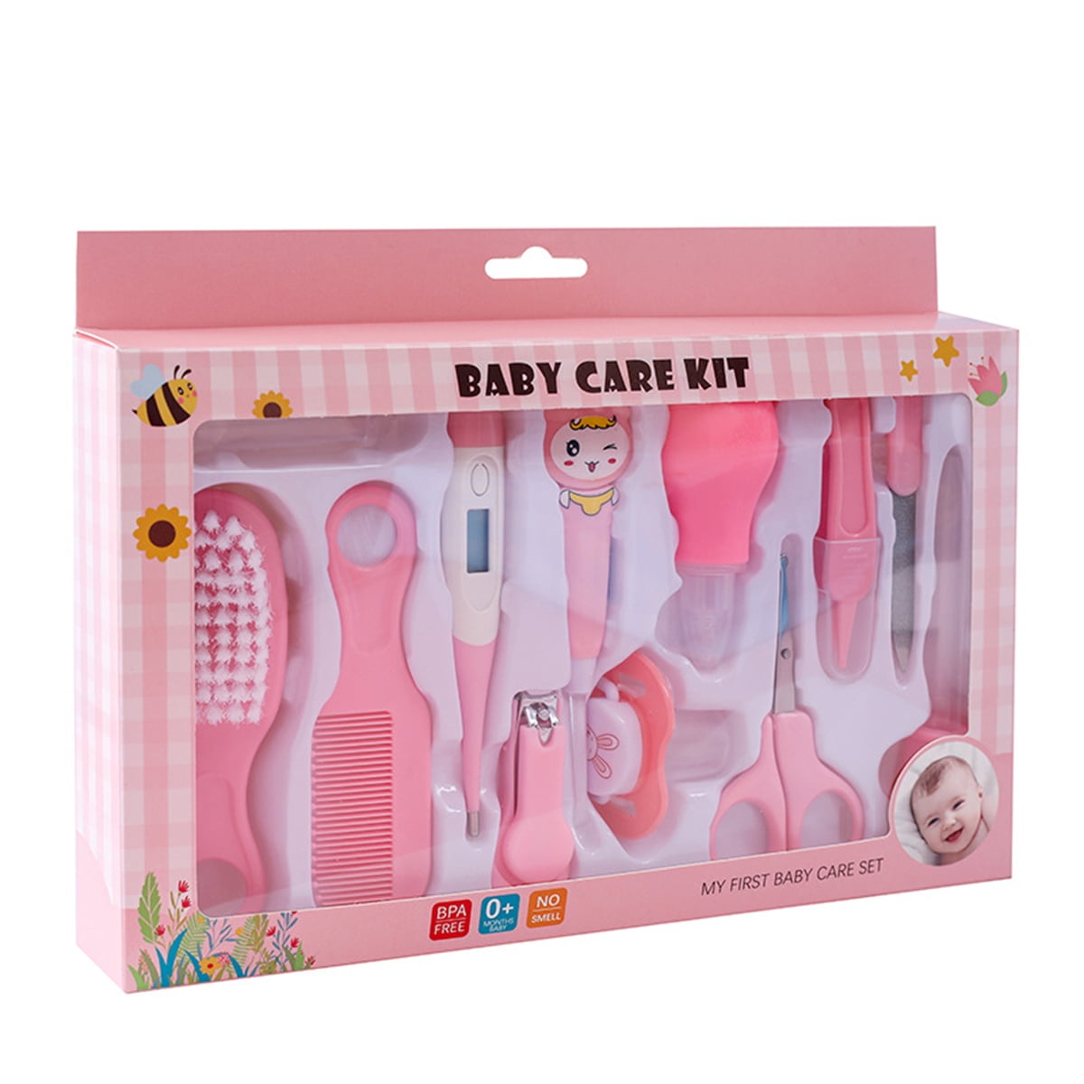 Baby Healthcare and Grooming Kit, Bexikou 12 in 1 Newborn Essentials Nursery Care Set with Toothbrush Nail Clipper File Nose Cleaner Nasal Aspirator - Baby Item for Infant Toddlers Boys Girls Kids
