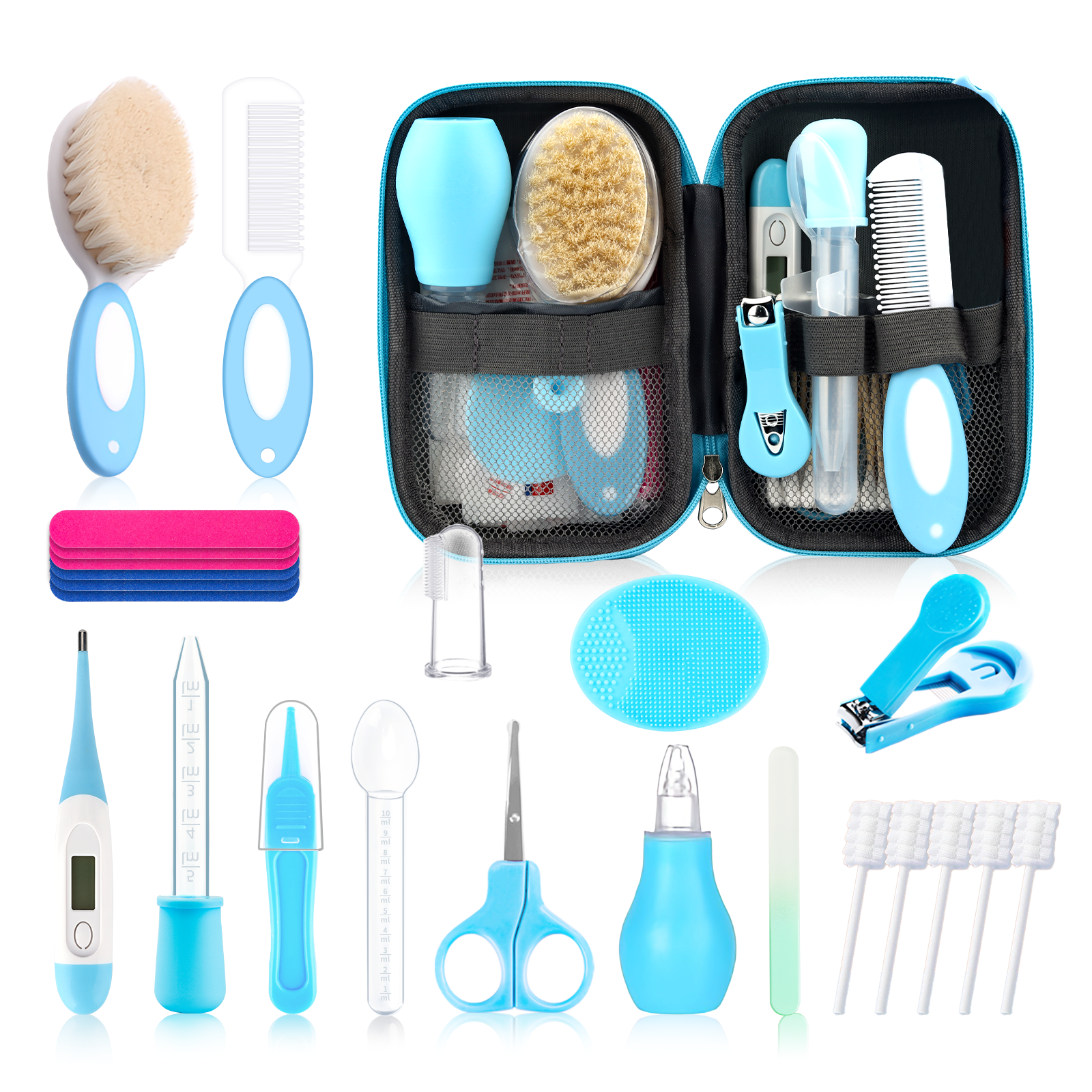 Baby Healthcare and Grooming Kit for Newborn Kids, 24PCS Upgraded Safety Baby Care Kit, Newborn Nursery Health Care Set, Baby Care Products