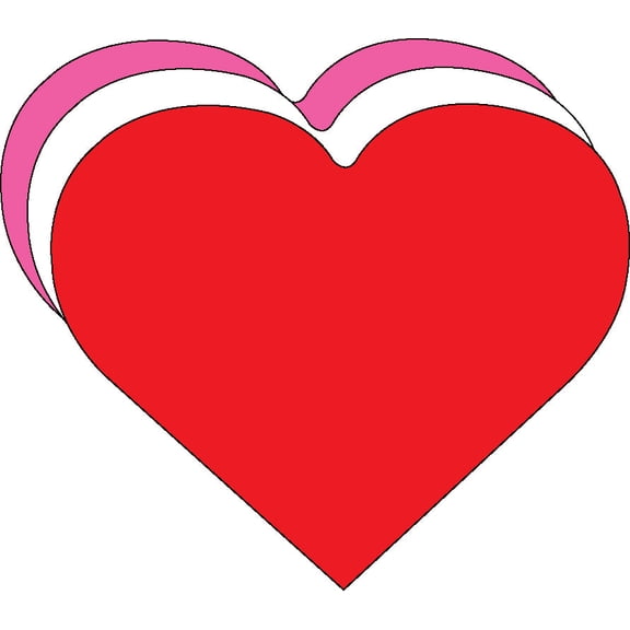 SHAPES ETC. Baby Heart Tri-Color Creative Cut-Outs- 2" x 2.75"