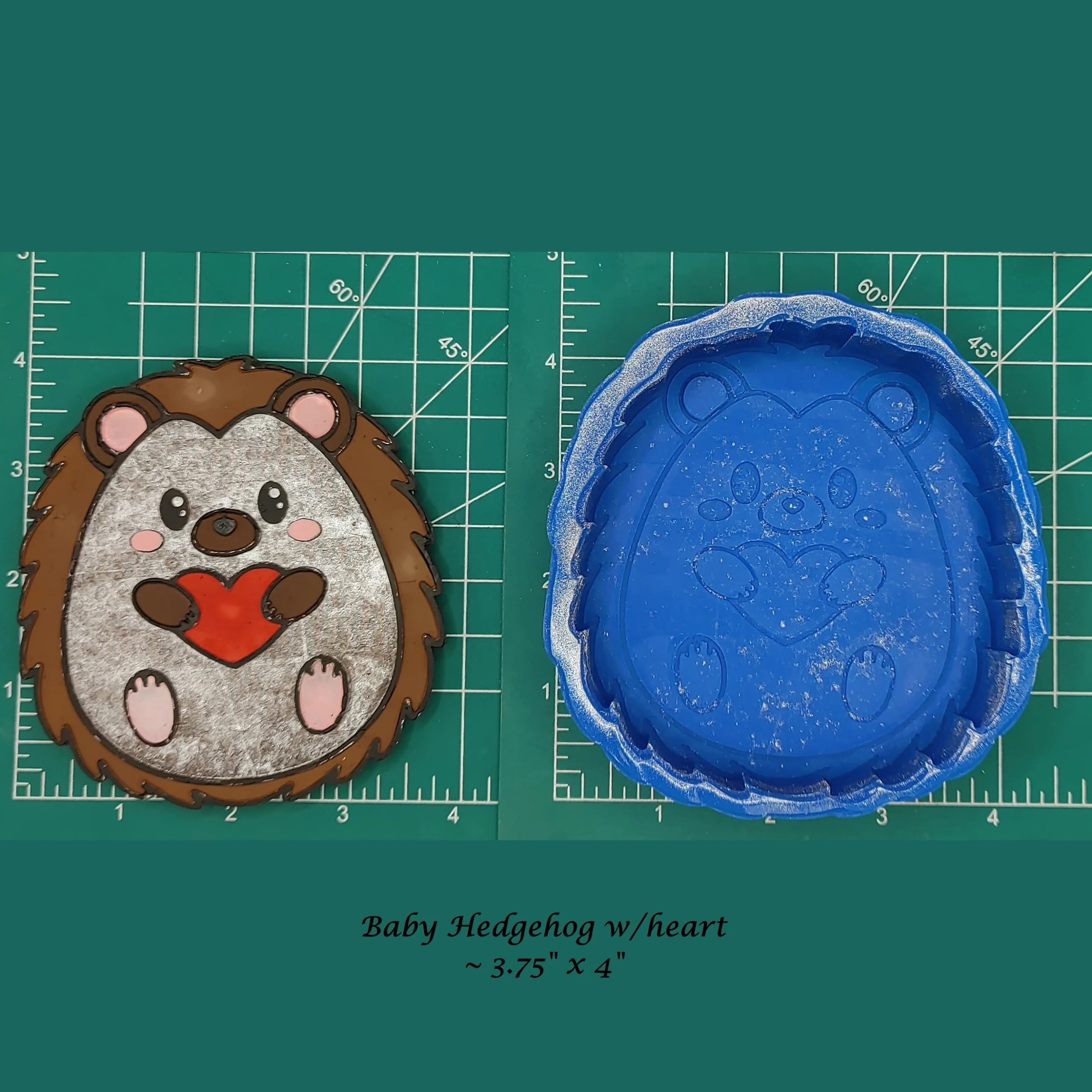 Baby Hedgehog with heart silicone freshie mold
