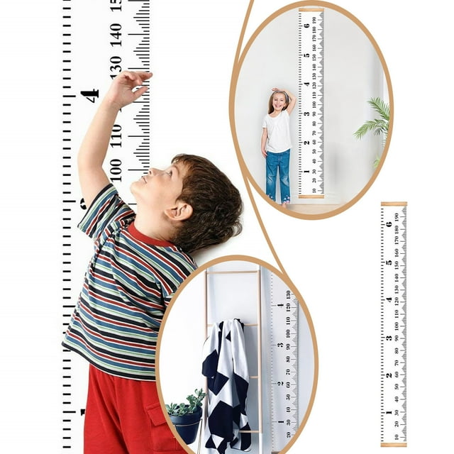 Baby Height Growth Chart Hanging Rulers Kids Room Wall Wood Frame Home