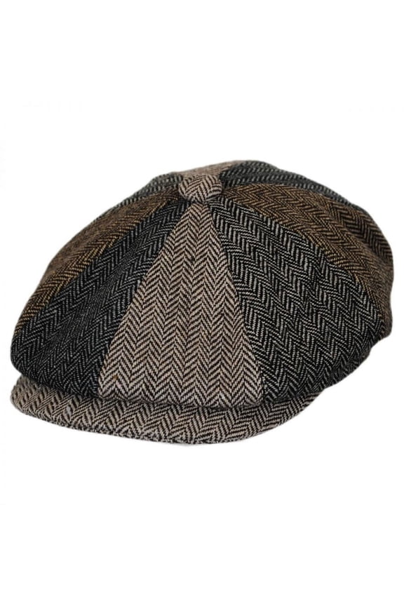 Baby Herringbone Patchwork Wool Blend Newsboy Cap - 42cm (3-6 M) - Multi