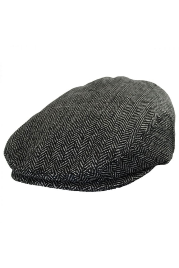 Baby Herringbone Wool Blend Ivy Cap - 46cm (12-18 M) - Charcoal