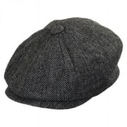Baby Herringbone Wool Blend Newsboy Cap - 42cm 3-6 M - Charcoal