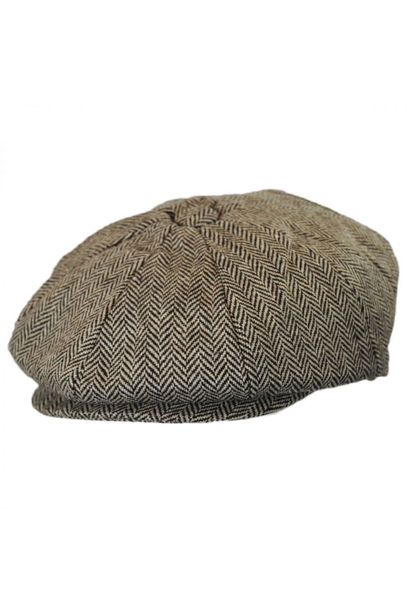 Baby Herringbone Wool Blend Newsboy Cap - 44cm (6-12 M) - Brown