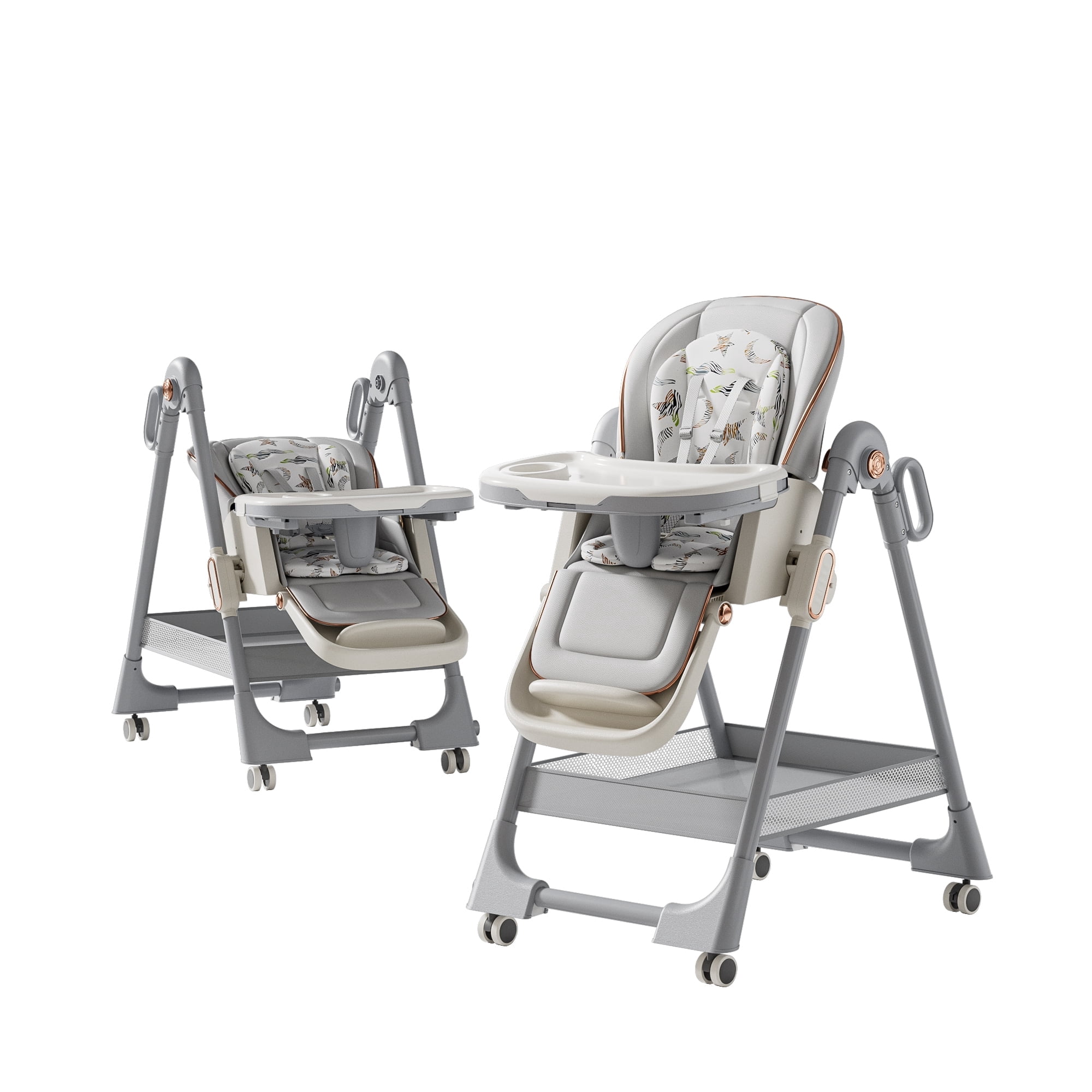 Baby High Chair 3 in 1 Convertible for Babies and Toddlers,Dining Booster Adjustable Seat for Eating,Gray