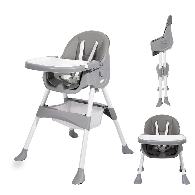 Baby High Chair 6 in 1 Convertible High Chairs for Babies and Toddlers Toddler Feeding Chair with Double Removable Tray Adjustable Footrest