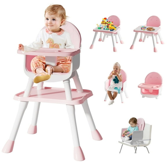 Baby High Chair 6 in 1 Convertible Highchair for Babies and Toddlers Booster Seat Floor Seat Function