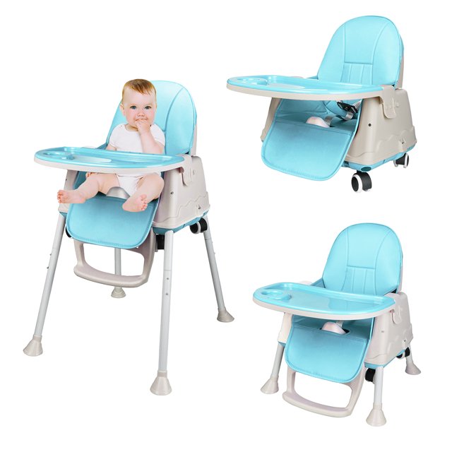 Baby High Chair,Adjustable Convertible 3 in 1 Baby High Chairs Baby Toddlers Feeding Chair