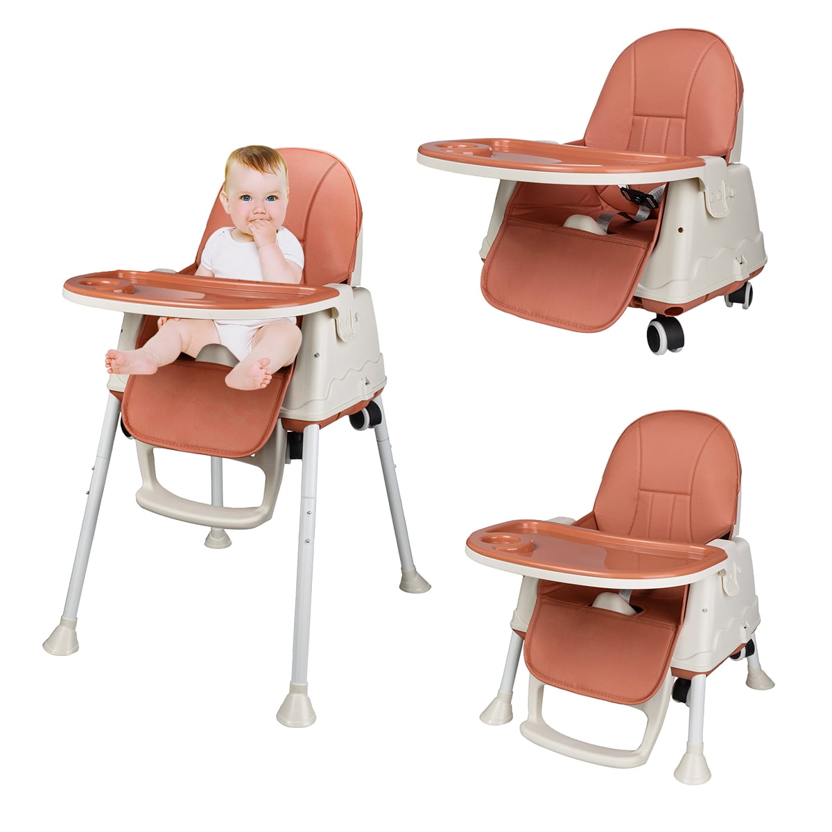 Baby High Chair,Adjustable Convertible 3 in 1 Baby High Chairs Baby