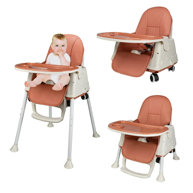 Baby High Chair,Adjustable Convertible 3 in 1 Baby High Chairs Baby Toddlers Feeding Chair
