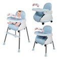 Baby High Chair,Convertible High Chairs for Babies and Toddlers,(Blue