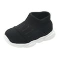 thumbnail image 1 of Baby High Top Sneakers for Girls Boys Lightweight Non Slip Breathable Knit Walking Barefoot Shoes, 1 of 4