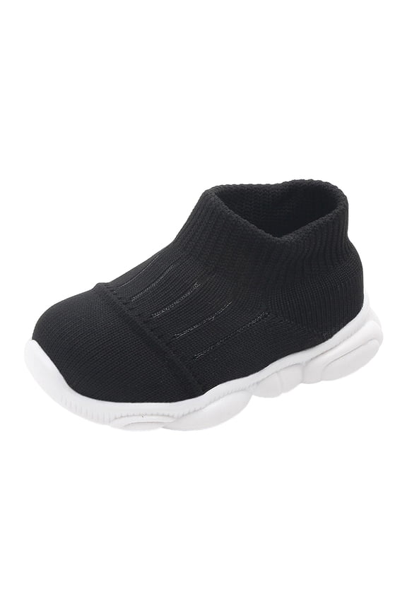 Baby High Top Sneakers for Girls Boys Lightweight Non Slip Breathable Knit Walking Barefoot Shoes