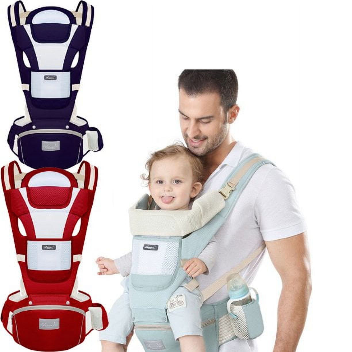 Baby Hip Seat Carrier: 3D Belly Protector & EVA Massage Board