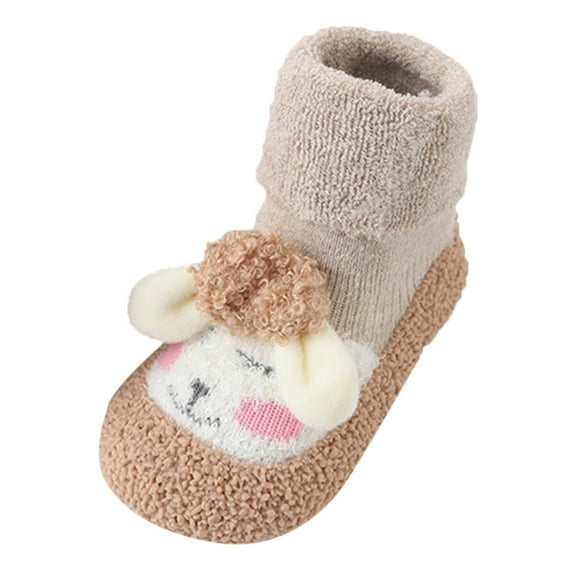 Baby Home Slippers Cute Warm House Slippers For Lined Winter Indoor Shoes Khaki 3 Years-3.5 Years