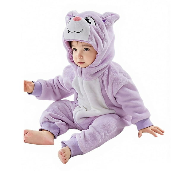 Baby Hooded Clothes Unisex Toddler Romper Baby Bodysuit Long Sleeve Warm Baby Pajamas Clothes 4-5 Years