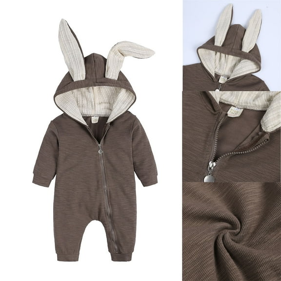 Baby Hooded Jumpsuit Animal Outfits Long Sleeve Bodysuit Baby Christmas Outfit Baby Clothes 3-6M