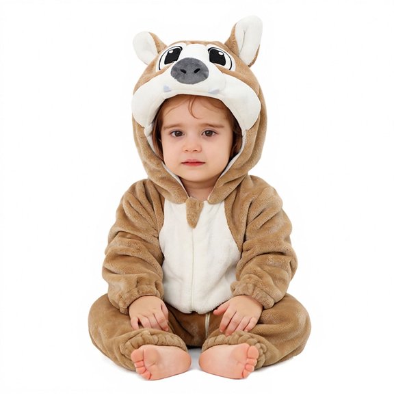 Baby Hooded Jumpsuit Unisex Toddler Animal Outfit Baby Bodysuit Long Sleeve Baby Fall Outfits Clothes 2-3 Years
