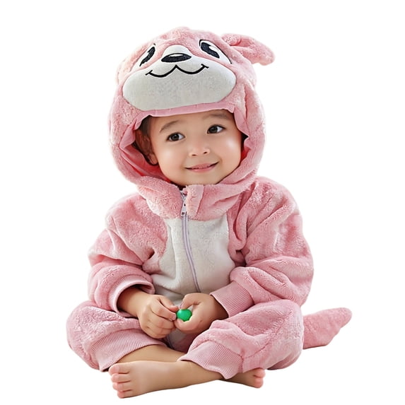 Baby Hooded Jumpsuit Unisex Toddler Animal Outfit Long Sleeve Romper Baby Christmas Jumpsuit Clothes 3-6 Months