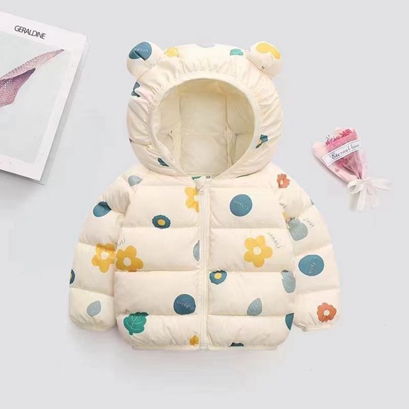 Baby Hooded Padded Winter Coat – Adorable Animal Ear Design Warm Jacket for Boys & Girls (3 Months-4 Years)