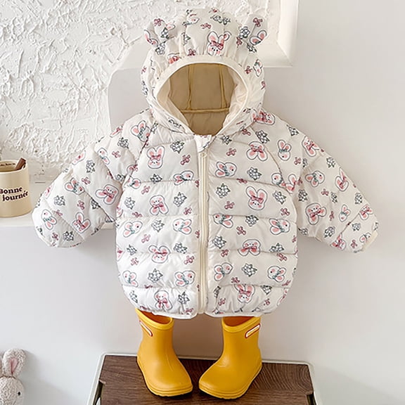 Baby Hooded Padded Winter Coat – Adorable Animal Ear Design Warm Jacket for Boys & Girls (3 Months-4 Years)