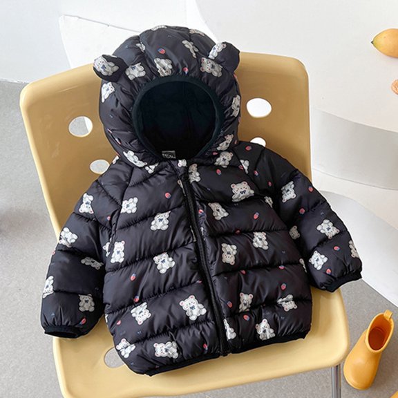 Baby Hooded Padded Winter Coat – Adorable Animal Ear Design Warm Jacket for Boys & Girls (3 Months-4 Years)