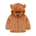 thumbnail image 1 of Baby Hoodie Jacket Coat Cute Bear Ear Zip-up Light Jacket Cute Warm Coat Baby Boy Girl Winter Essentials 3-6 Months, 1 of 3