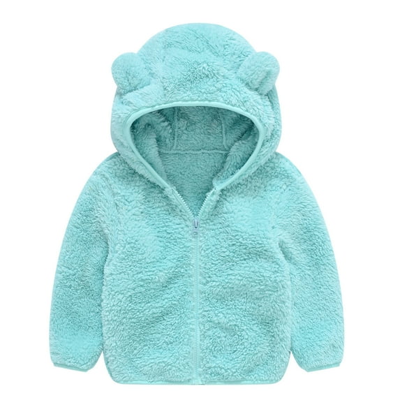 Baby Hoodie Jacket Coat Cute Bear Ear Long Sleeve Zipper Jacket Thick Warm Coat Children's Winter Coat 0-3 Months