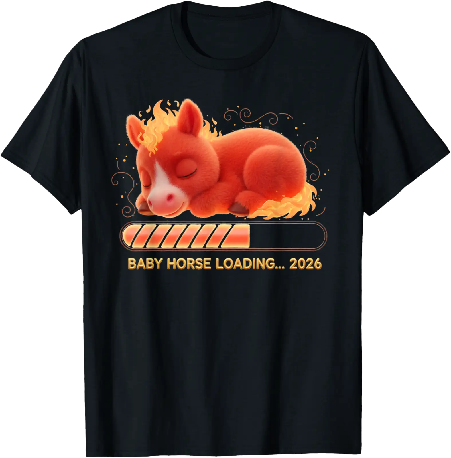 Baby Horse Loading 2026 Chinese New Year Pregnancy Reveal T-Shirt All ...