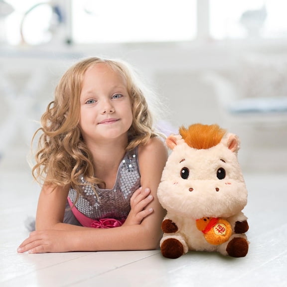 Baby Horse Plush – 9 Ultra-Soft Sleeping Foal, Lucky Cloud Embroidery, Pacifier-Safe, Gift-Ready，B