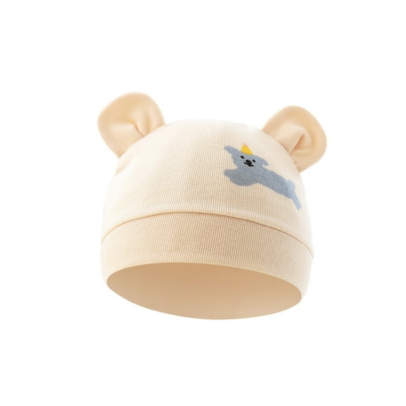 Baby Hospital Hat Comfortable Stretchy Newborns Fetal Caps Lovely Cartoon Brimless Bonnet for Boys Girls 0 to 3 Month