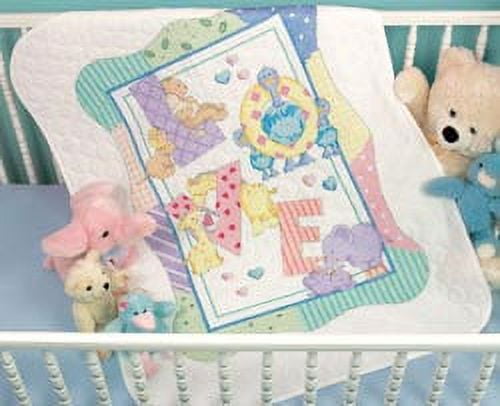 Design Works Crafts Janlynn Stamped for Cross Stitch Baby Quilt Kit, in The  Jungle