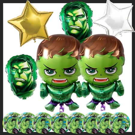 Baby Hulk Balloon Bouquet & Plate Set - 14-Piece Kit!