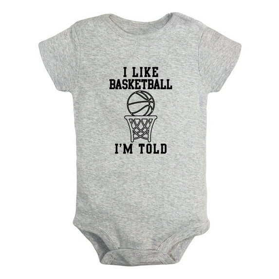 Baby I Like Basketball I'm Told Funny Rompers Newborn Baby Bodysuits Infant Jumpsuits Kids Cotton Graphic One-Piece Outfits